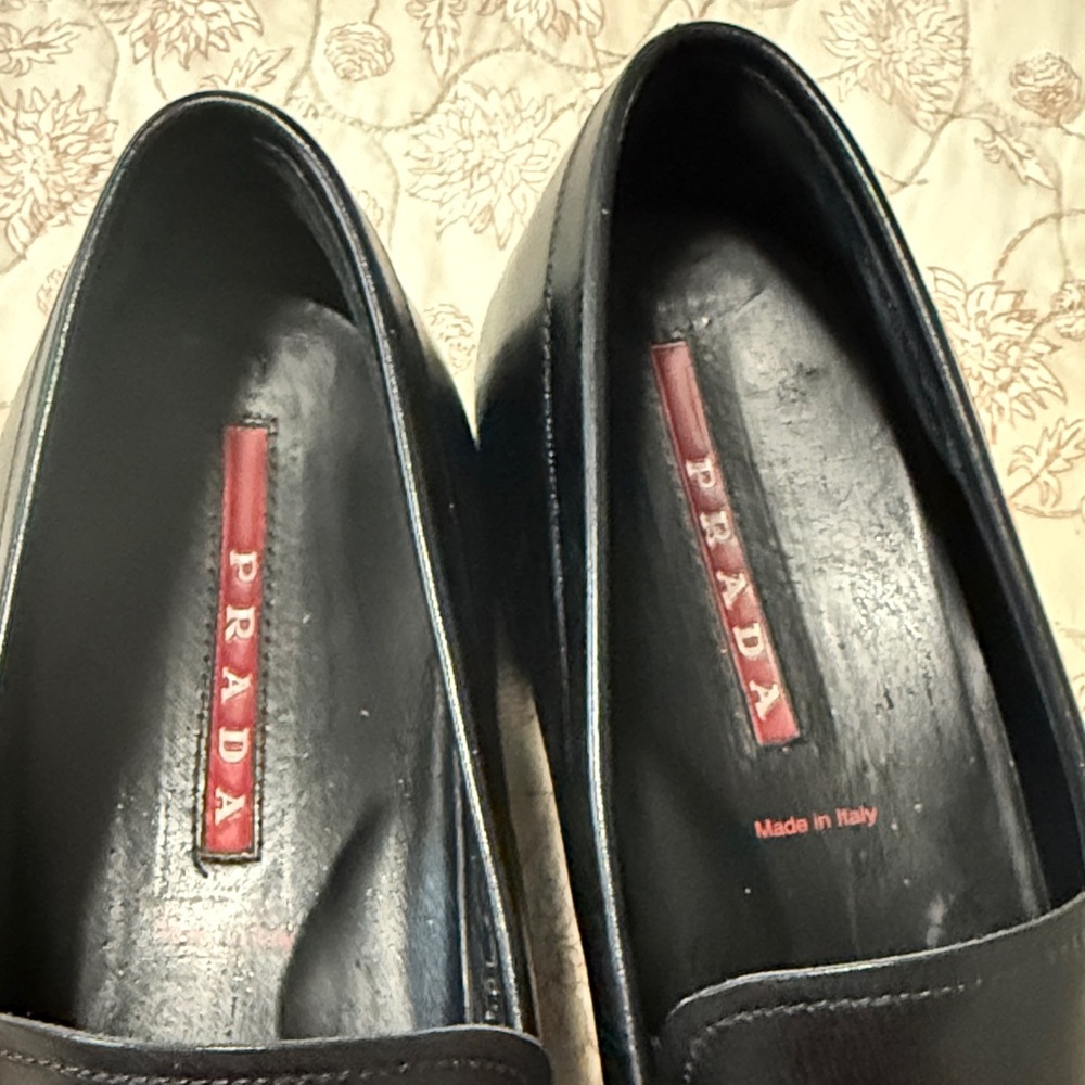 Prada Black Leather Men's Slip-Ons - Picture 2 of 8